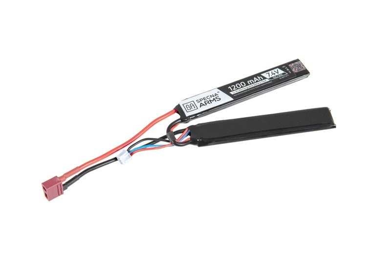 Specna Arms LiPo 7.4V 1200mAh 15/30C Battery - Butterfly Configuration - T-Connect (Deans)