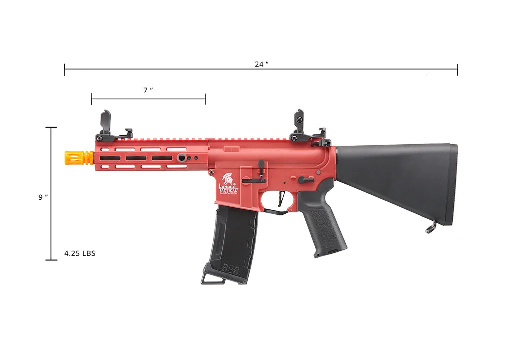 Lancer Tactical Gen 3 Hellion 7" M-LOK Airsoft AEG Rifle w/ Stubby Stock