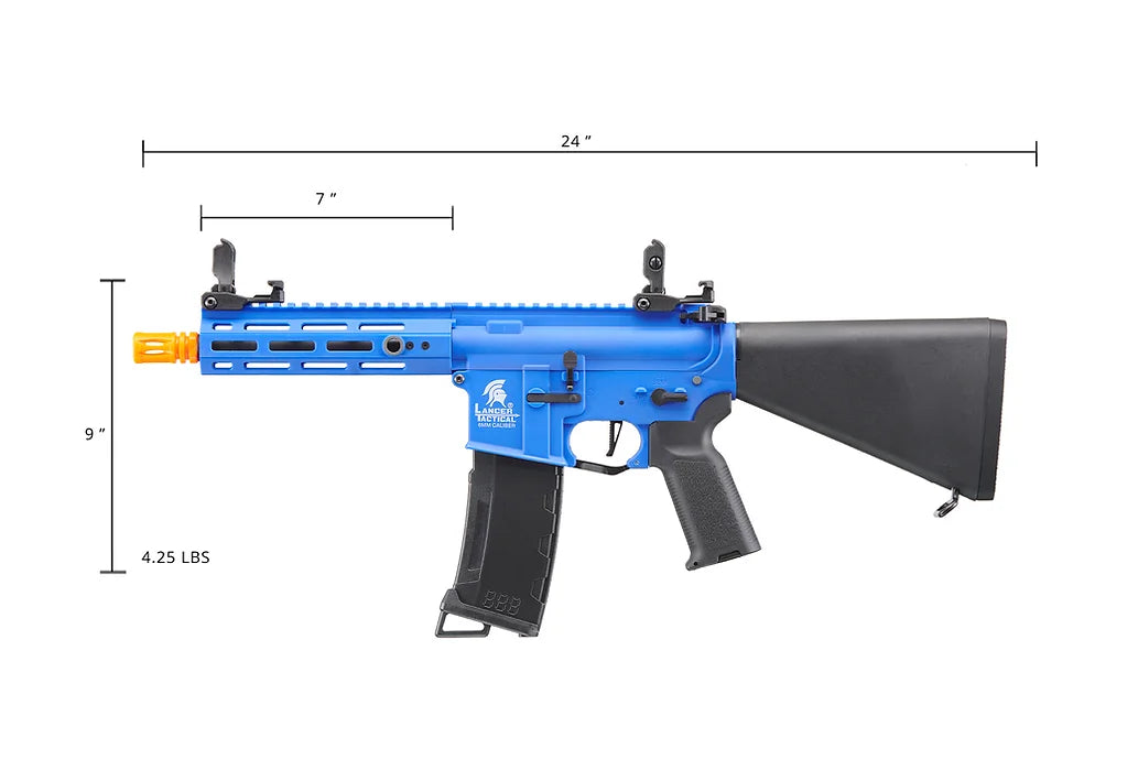 Lancer Tactical Gen 3 Hellion 7" M-LOK Airsoft AEG Rifle w/ Stubby Stock