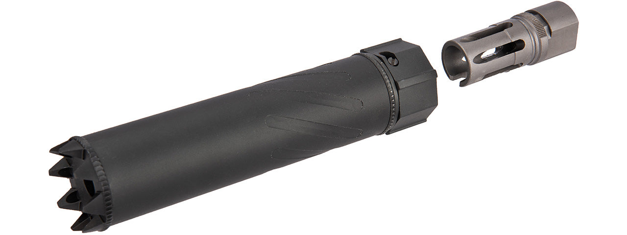 5KU SOCOM556MG Monster QD 7.5" Mock Suppressor / Barrel Extension [Fluted] (BLACK)