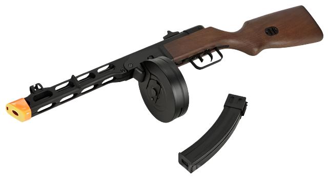 6mmProShop PPSh-41 EBB Submachine Gun w/ Drum & Stick Magazines