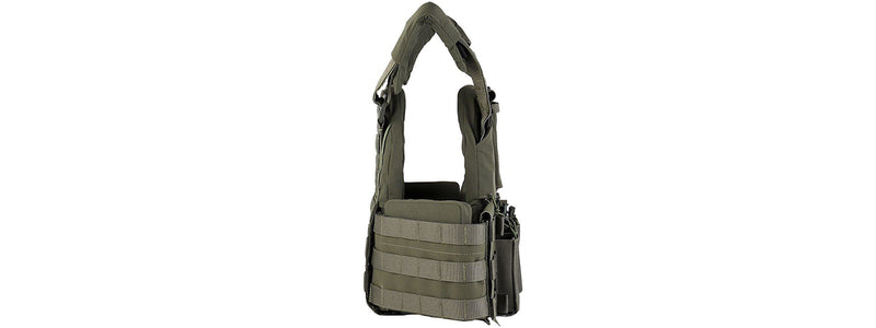 Plate Carrier with Magazine Hunting Vest Front and Airsoft Gear Back Bag