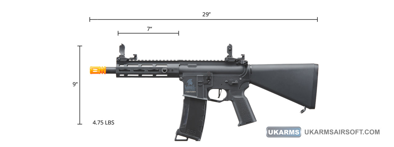 Lancer Tactical Gen 3 Hellion 7" M-LOK Airsoft AEG Rifle w/ Stubby Stock