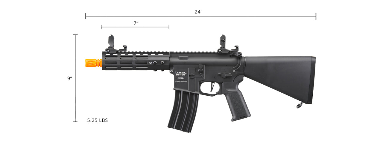 Lancer Tactical Archon 7" M-LOK Proline Series M4 Airsoft Rifle w/ Stubby Stock