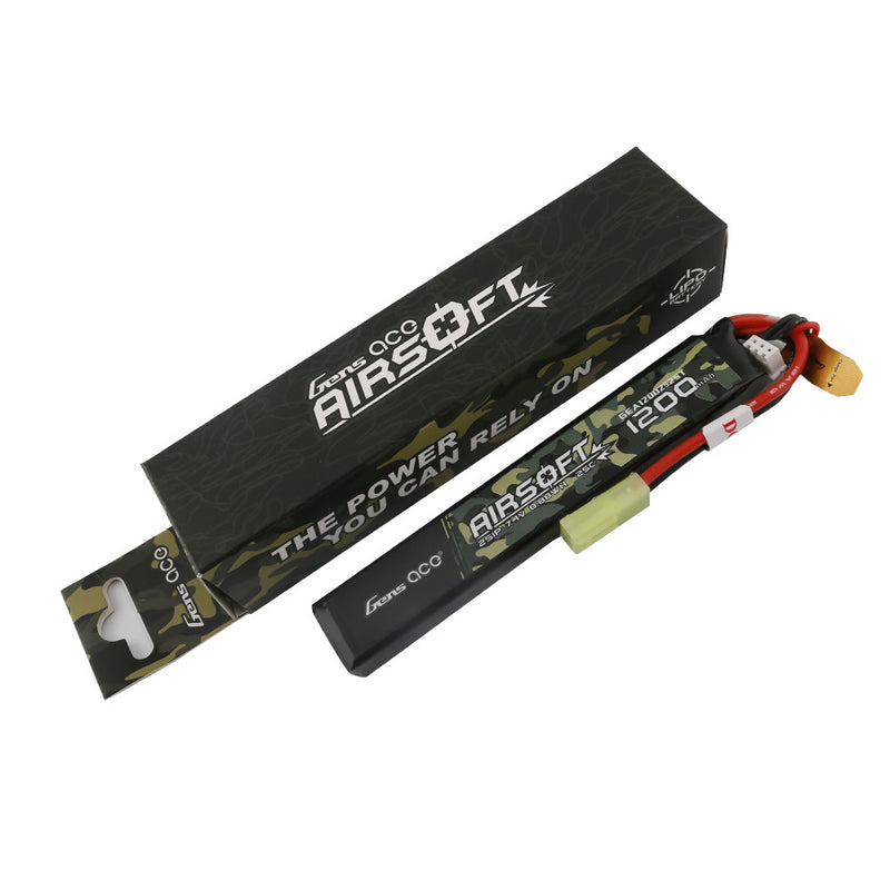 Gens ace 1200mAh 2S 25C 7.4V Lipo Airsoft Gun Battery with Tamiya Plug