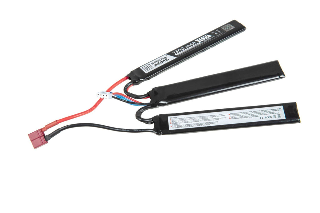 Specna Arms LiPo 11.1v 1300mAh 15/30C Battery - Butterfly Configuration - T-Connect (Deans)