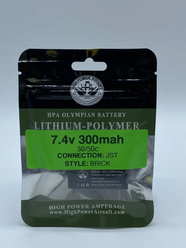 High Power Airsoft 7.4v 300mAH Li-Po HPA Battery