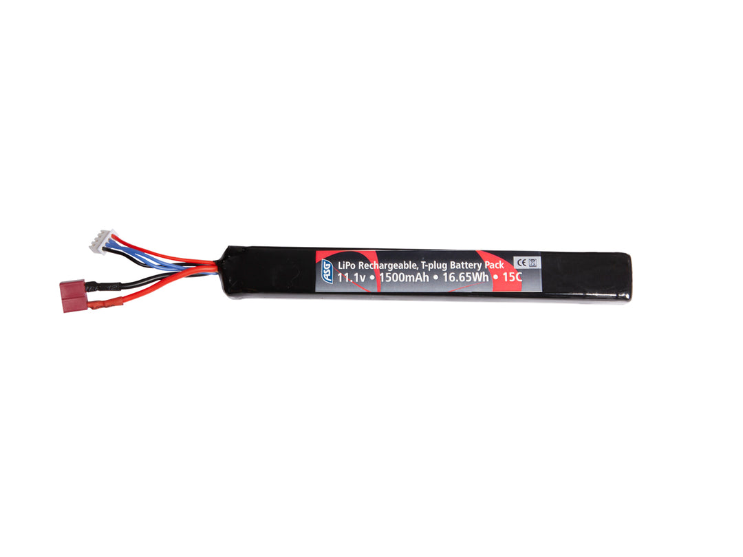 ASG 11.1V 1500mAh 15C T-Plug Lipo Battery