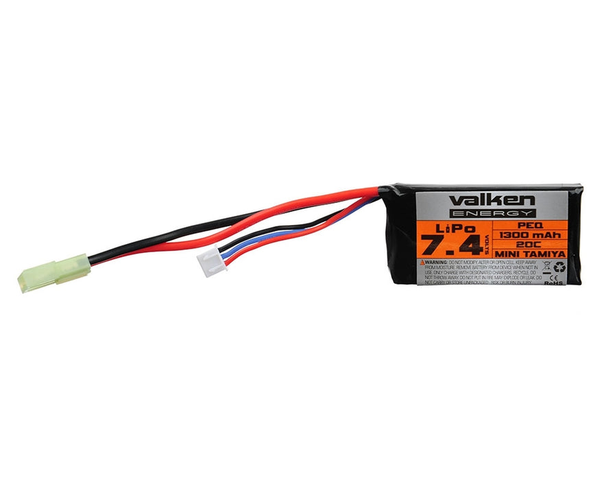 Valken LiPo 7.4 1300mAh 30C PEQ Battery (Mini Tamiya)