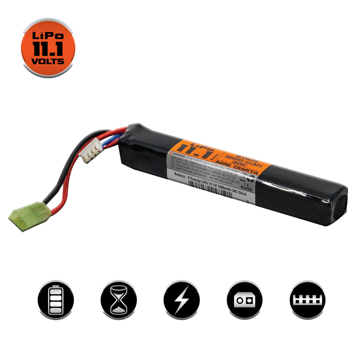 Valken 11.1V LiPo 1200mAh 30C Stick Battery (Mini Tamiya)