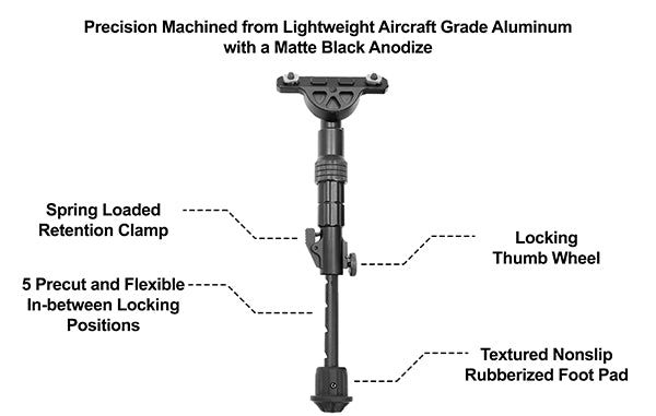 UTG RECON FLEX M-LOK Bipod 5.7"-8" Center Height