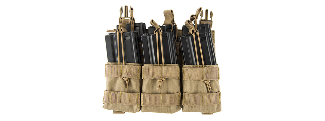 Lancer Tactical Adaptive Hook and Loop Triple Dual Mag Pouch