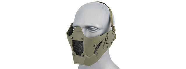 Iron Warrior Adjustable Retro Mecha Half Face Mesh Mask
