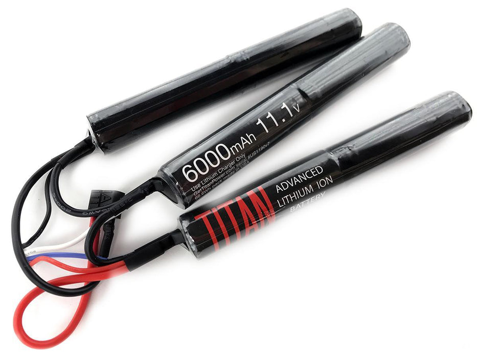 Titan Power 11.1v 6000mAh 16C Nunchuck Li-Ion Battery (Deans)