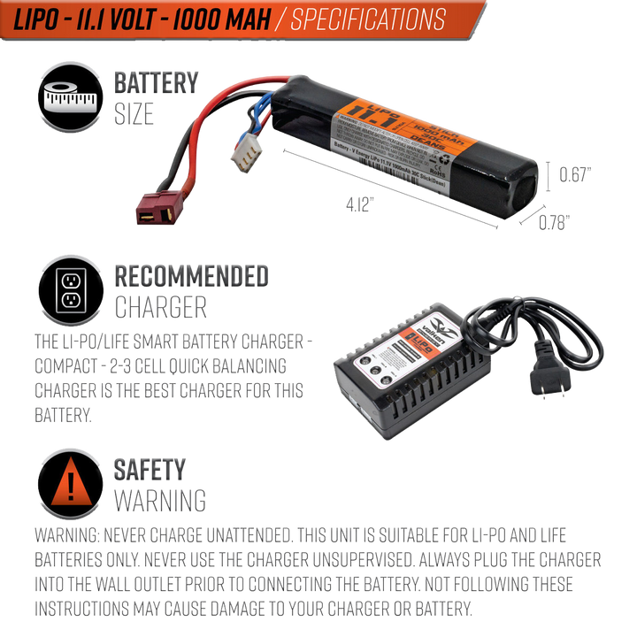 Valken LiPo 7.4v 250mAh 25C HPA Battery (Dean)
