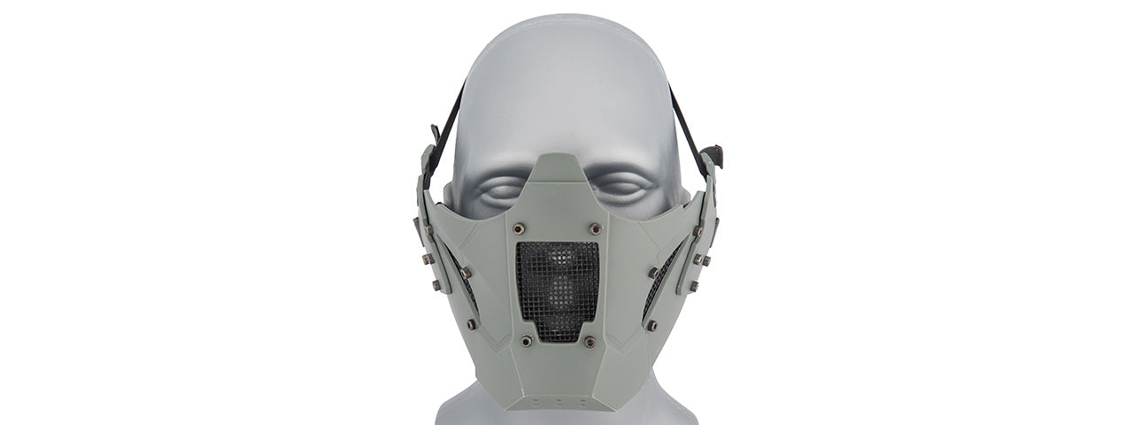 Iron Warrior Adjustable Retro Mecha Half Face Mesh Mask