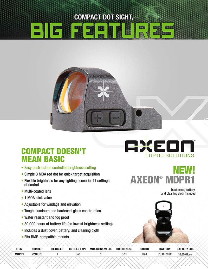 Umarex Axeon Optics MDPR1 Micro Red Dot Gun Sight