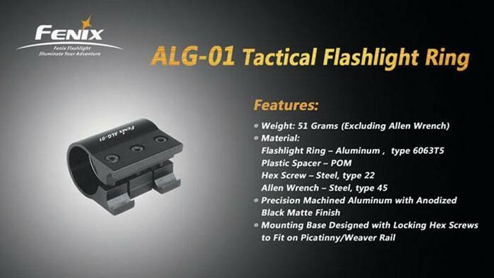 Fenix ALG01 LED Flashlight Tactical Ring Mount