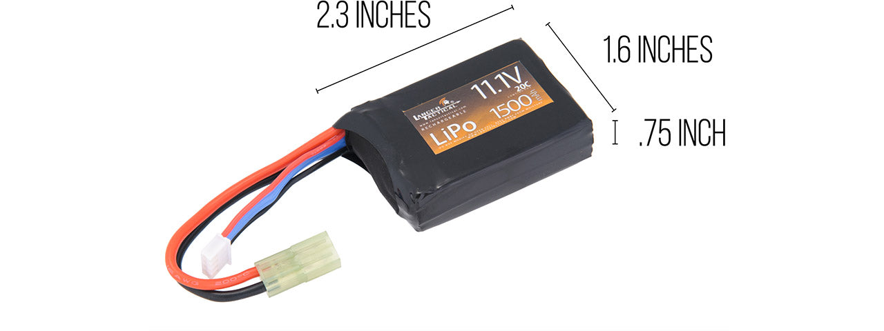 LT 11.1v 1500mAh 20C Flat LiPo Battery