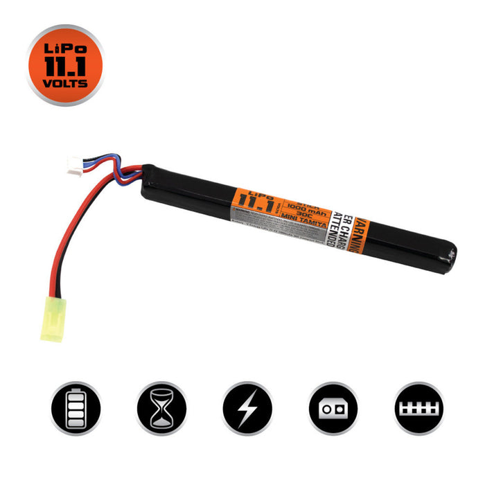 Valken LiPo 11.1v 1000mAh 30C Compact Stick (Small Tamiya)