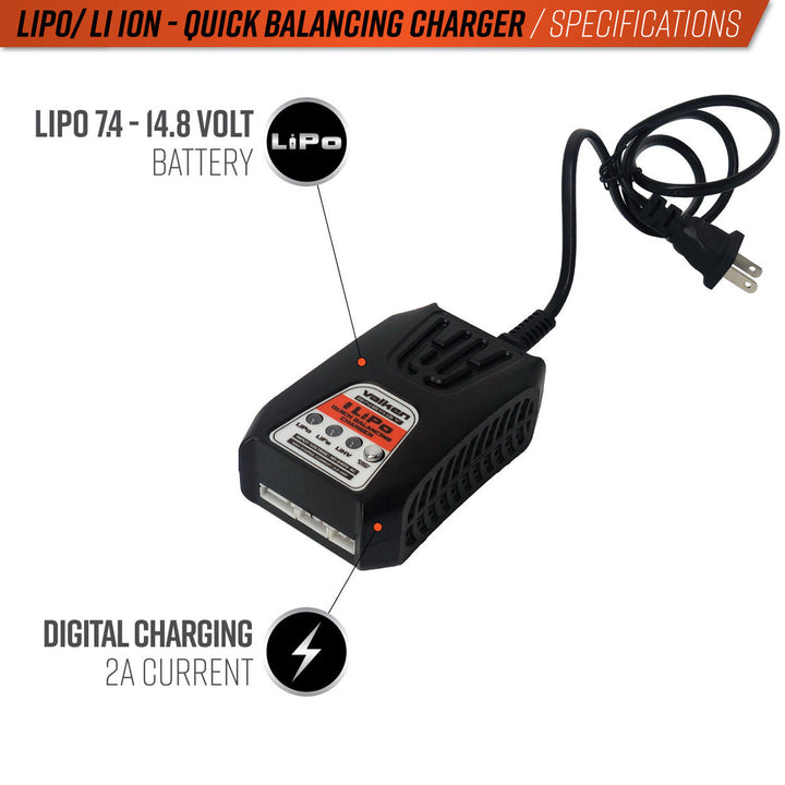 Valken 2-4 Cell Lipo/LiHV Quick Balancing Smart Charger