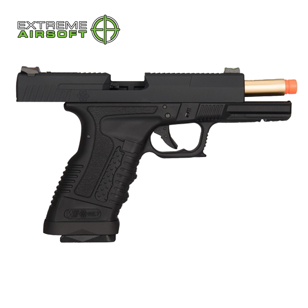 WE-Tech GP1799 T1 Gas Blowback Pistol (Color: Black / Gold Barrel)