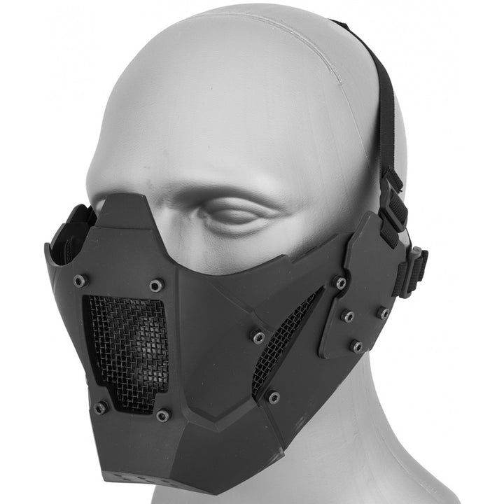 Iron Warrior Adjustable Retro Mecha Half Face Mesh Mask