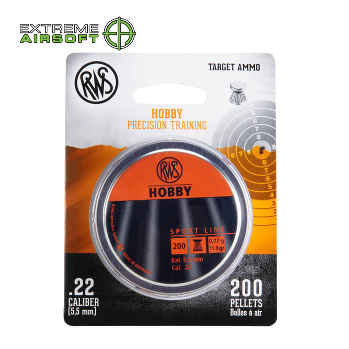 RWS HOBBY .22 AIRGUN PELLET 200 CT