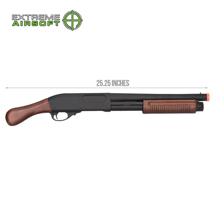 Golden Eagle M870 3/6-Shot Pump Action Gas Airsoft Shotgun [Sawed-Off] (WOOD)