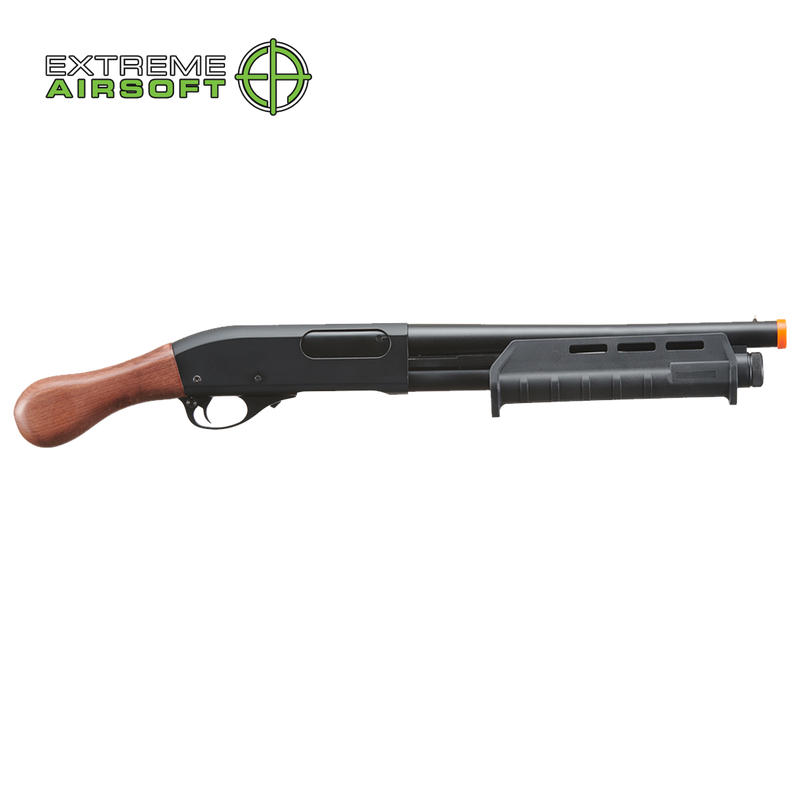 Golden Eagle Tactical M870 3/6-Shot Pump Action Gas Airsoft Shotgun [Sawed-Off] - WOOD