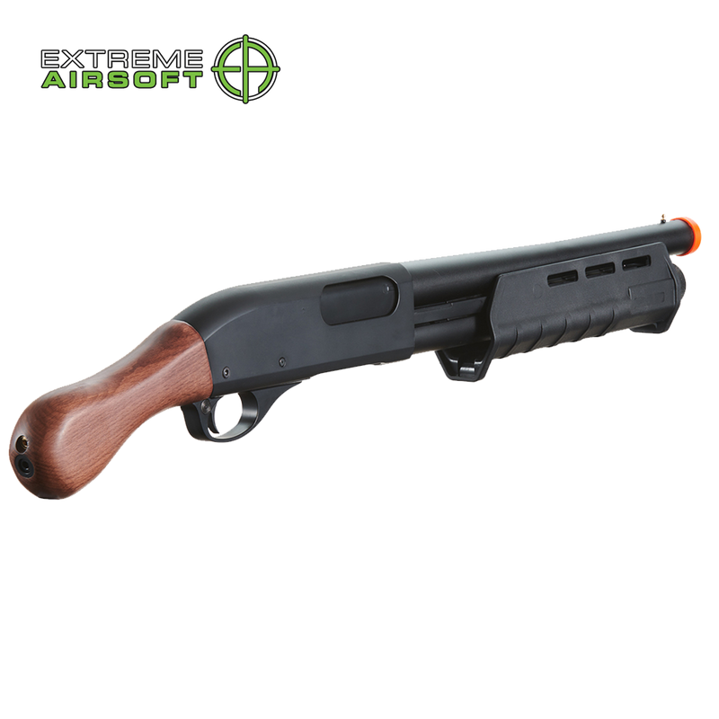 Golden Eagle Tactical M870 3/6-Shot Pump Action Gas Airsoft Shotgun [Sawed-Off] - WOOD