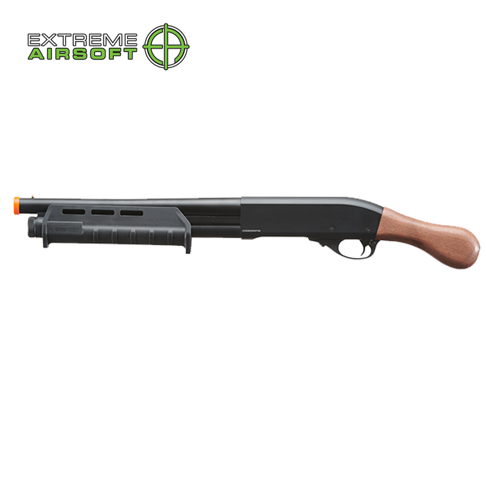 Golden Eagle Tactical M870 3/6-Shot Pump Action Gas Airsoft Shotgun [Sawed-Off] - WOOD